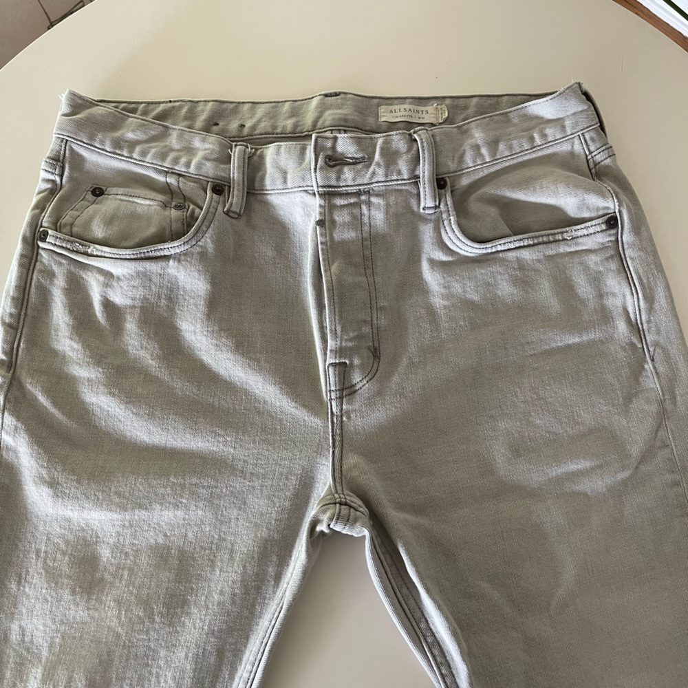 All Saints cigarette skinny jeans off-white 34/32